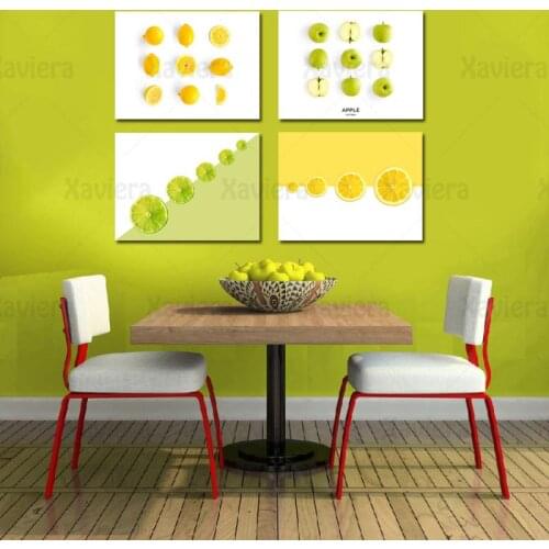 Modern Fresh Fruit Canvas Painting Apple Lemon Orange Wall Art Nordic Posters and Prints Living Room Dining Room Decor Unframed