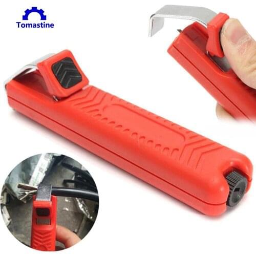 Cable knife plastic handle push type wire stripper tool for stripping round PVC/silicone/rubber/PTFE cable diameter 8-28mm