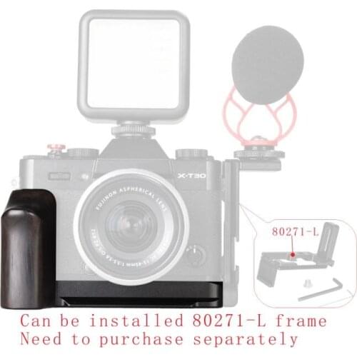 WEPOTO Fujifilm X-T10 X-T20 X-T30 Hand Grip Metal Ebony Wood WR-XT30