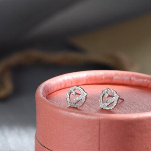 Wollet 925 Sterling Silver Doraemon Bell Earrings Female Cute Doraemon Hollow Earrings Fashion ins Jewelry Earings for Women