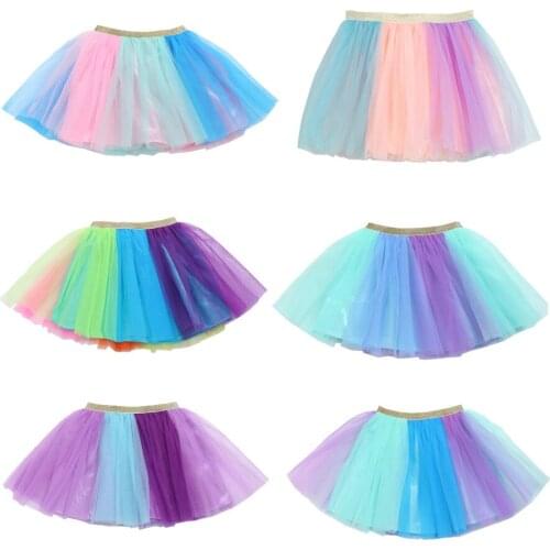 Girls Skirts Baby Ballet Dance Rainbow Tutu Toddler Star Glitter Printed Ball Gown Party Clothes Kids Skirt Children Clothes