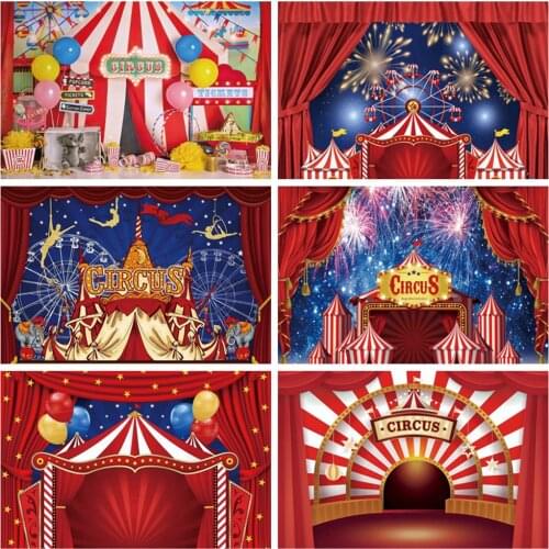 Yeele Circus Theme Baby Birthday Party Children Portrait Photo Background Photography Circus Carnival Backdrop Photophone Props