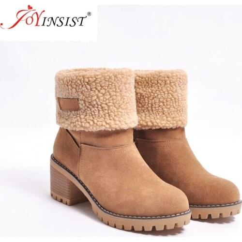 New fashion Women Boots 2019 Plus Velvet Keep Warm High Heel Boots Ladies Shoes Woman Winter Shoes warm big yards 34-43