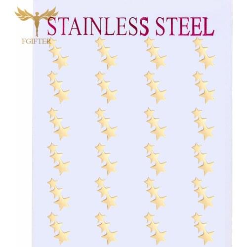 Gold Star Womens Earrings Casual Office OL Style Earrings Womens Accessories Stainless Steel Jewelry Wholesale