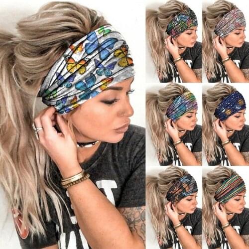 Bohemia Headpiece Women Stretch Headwear Headbands Bandage Stretch Girl Wide Hair Bands Headwrap Scarf Hairbands