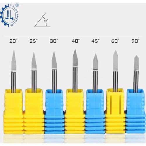 10pc JIALING 3.175mm v bit carving 0.2mm Carbide cnc router bits for acrylic engraving cnc bit