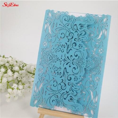 30Pcs/Set Romantic Wedding Cards Laser Cut Wedding Invitations Party Card Delicate Carved Bride And Groom Style 6Zsh073