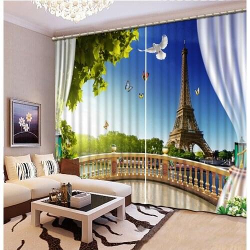 3d curtain Window Blackout Luxury 3D Curtains set For Bed room Living room Office tower curtains
