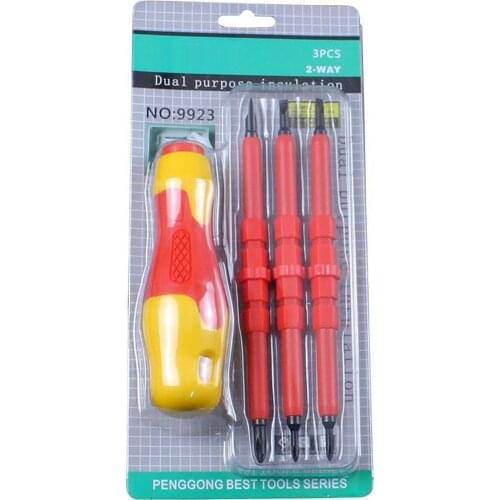 4-pcs ABS Insulated Screwdriver Set Chrome Vanadium Steel Forged Knife Handle Magnetic Cross Two-way Usable Screw Head Hand Tool