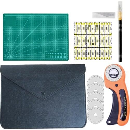 5PCS Sewing Kit Set Clothing Sewing Tools Hand Cutting Knife Set Patchwork Cloth Knife Patchwork Ruler DIY Sewing Quilting