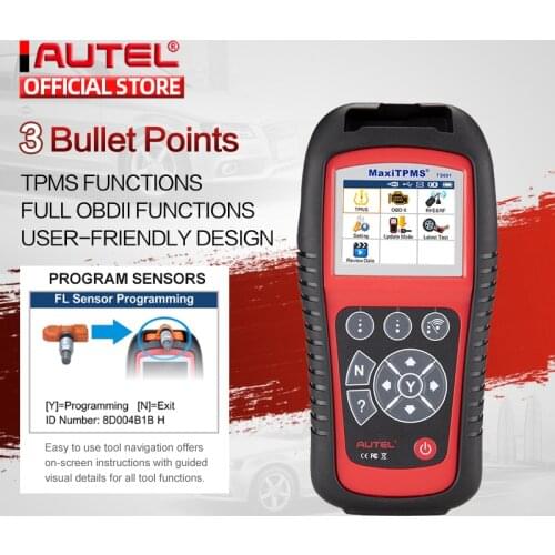 AUTEL MaxiTPMS TS601 Car OBD2 Diagnostic Tool Activate Tire Sensor TPMS Reprogramming Automotive Code Reader Scanner PK TS501