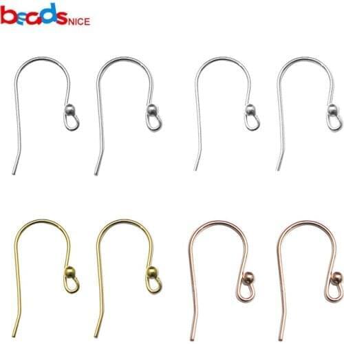 Beadsnice Silver 925 Earrings Hook Ear Wires with Ball End for Women Jewelry Making ID35825/37518/37464