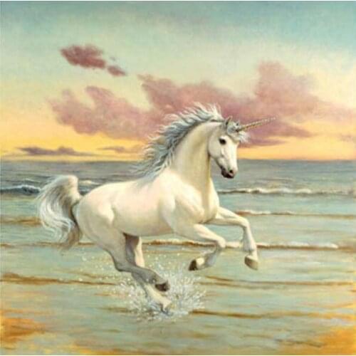 White horse diamond painting, painting diamond horse