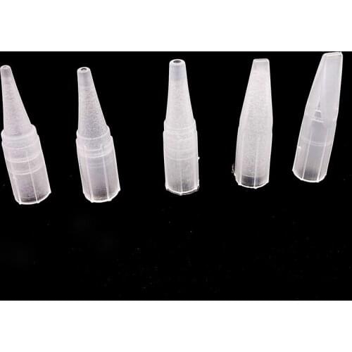 Free shipping 100/Lot 1R 3R 5R 3F 5F 7F Plastic Tips Permanent Makeup Eyebrow Eyeliner Lip Tattoo Machine Needle Tips