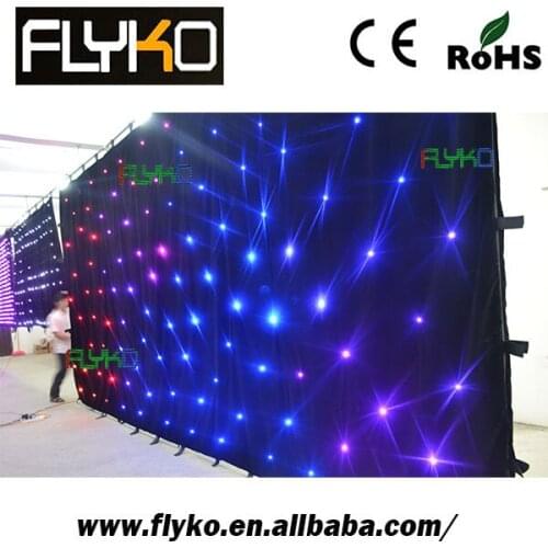 Free shipping starry sky cloth led star backdrop wedding cloth LED curtain backdrop for weddings