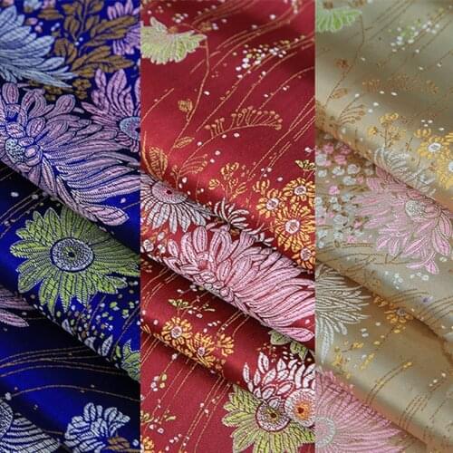CF267 1yard Willow Chrysanthemum Jacquard Brocade Fabric Bag Cushion Pillow Dress For Womens Fabric DIY Material For Sewing