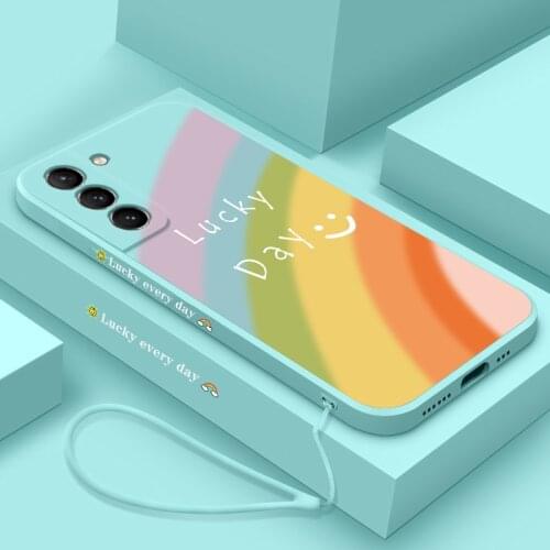 For Samsung Galaxy s21 s20 s9 s8 Plus S20FE Case Soft Liquid silicone rainbow protect Cover Case For samsung note 20 ultra 9 10