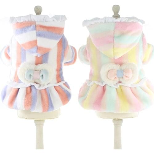 Design Dog Clothes Pets Winter Small Dog Dress Overcoat Coat Jumpsuit XL Puppy Thicken Warm Poodle Schnauzer Clothes Girl Boy