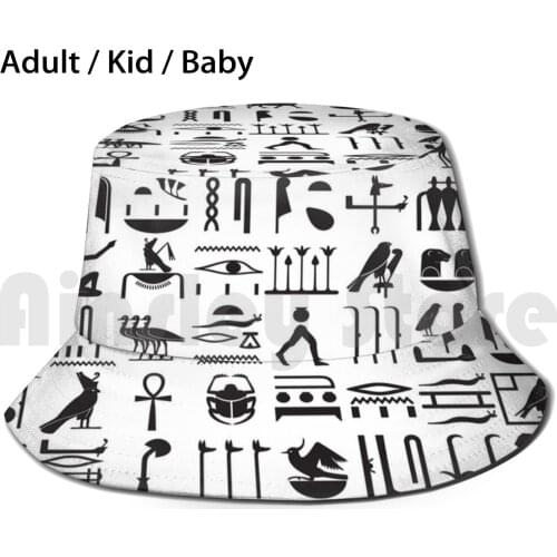 Egyptian Hieroglyphs Sun Hat Foldable UV Protection Egyptian Culture Egypt Hieroglyphs Hieroglyph Ancient System Papyrus