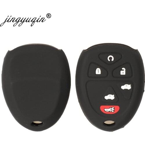 Jingyuqin 30pcs Silicone Car Key Cover for GMC Buick Chevrolet Impala Suburban Tahoe Trave Key Case 6 Button