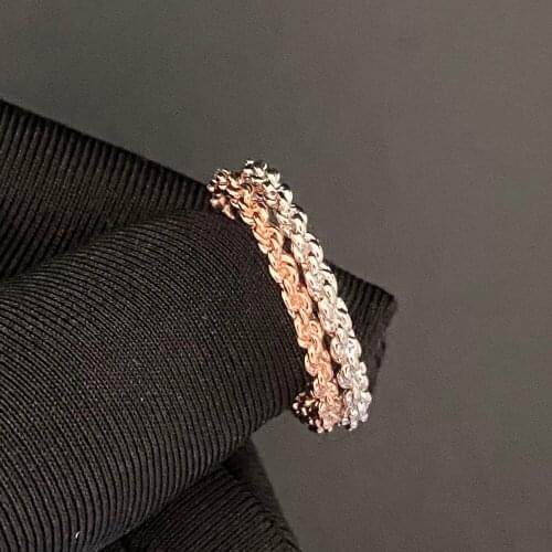 SALE High Quality 2021 Rope Simple Rose Gold Rope Stacking Ring Cute Girls Gift Rings For Women Ring Jewellery Accessories