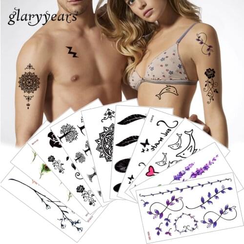 Glaryyears 25 Pieces Beauty Flower Decal Body Tattoo Tiny Small Sticker Temporary Tattoo for Women Men Makeup Hands Neck SY-A WM