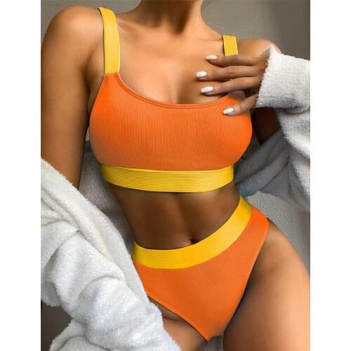 Sexy High Wasit Bikini Push Up Girls Swimwear Swimming Suit for Women Tankini Two Piece Bathing Suit Women Swimsuits Girls Swim