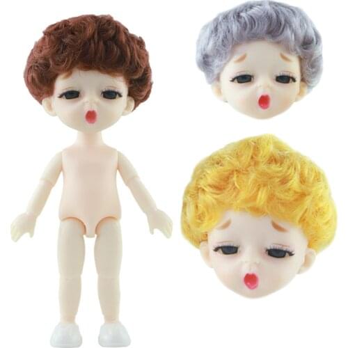 Hot 16cm 1/8 Ob11 Dolls Mini BJD Baby Boy 13 Moveable Jointed Naked Cartoon Sleepy Angry Face Dolls Toy For Girls Gift