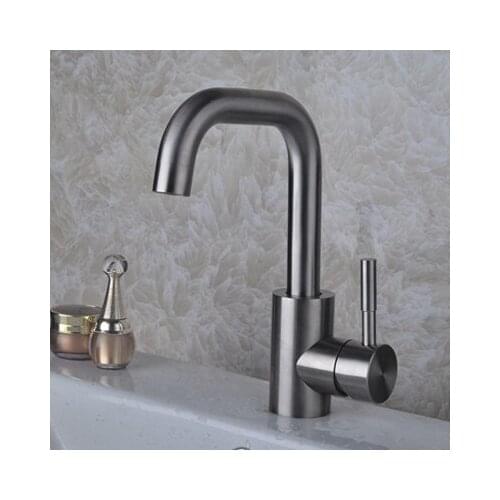 304 stainless steel hot and cold water basin faucet basin washbasin wash basin single handle single hole faucet