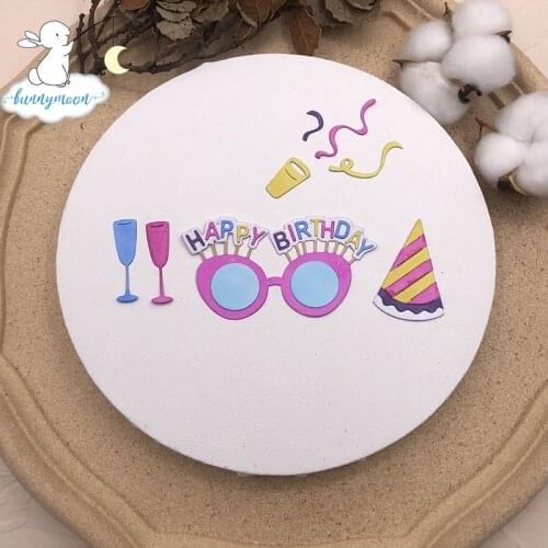 Bunnymoon Happy Birthday New Design Craft Metal Cutting Dies Scrapbooking Album DIY Paper Card Craft Embossing Die