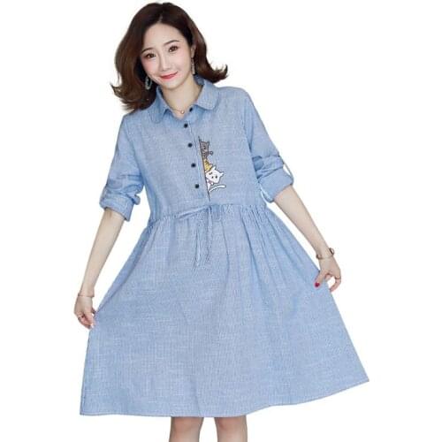 Maternity Clothes Woman Dresses for Women Plus Size Dress Striped Embroidery Pregnancy Dress for Women Pregnat Pregnancy Clothes