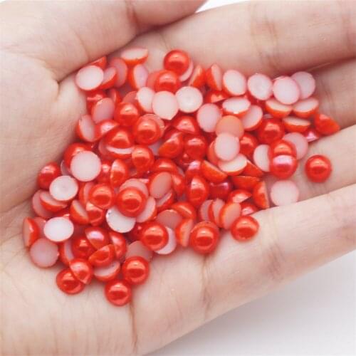 2-12mm Red Flat Bottom Semicircular Resin Diy Loose Beads For Decorative Accessories For Manicure Mobile Phone Case