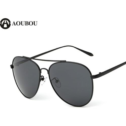 AOUBOU Brand Polarized Sunglasses Classic Men Pilot Sun Glasses Black Oval Frame Glasses Oculos de sol feminino 6219