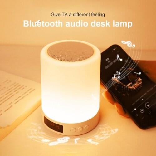 Portable Bluetooth-compatitle Speaker Dimmable Warm White Light Rechargeable Night Light Smart Touch Control Table Lamp Hot