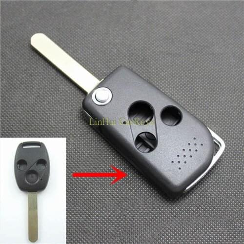 PINECONE for for HONDA FIT CRV CITY CIVIC ACCORD Key Case 3 Buttons Uncut Brass Blade Modified Remote Blank Key Cover Shell 1 PC
