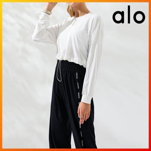 ALO Yoga Loose Womens Sports Top Fitness Running Yoga Breathable Fashion Slim Long Sleeve T-shirt