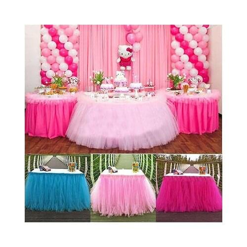5 Candy Colors Tulle Tutu Table Skirt Tulle Tableware Wedding Decoration Baby Shower Party Wedding Table Skirting Home Textile