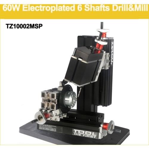 TZ10002MSP 60W Electroplated Metal 6 Shafts Drilling&Milling Machine/60W,12000rpm Electroplating Mill Machine