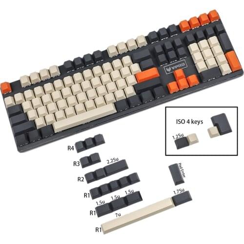 Blank Full Keyset Carbon Cherry Profile Thick PBT Keycap ANSI ISO Layout For Filco Ducky YMD96 SP64 SP84 KBD75 ID80 GK64
