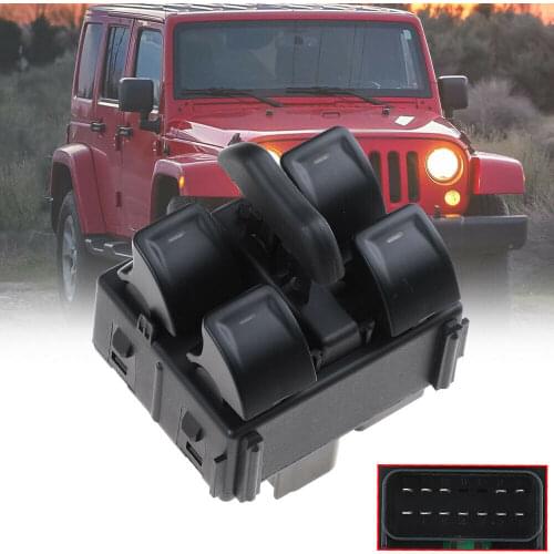 High Quality Power Master Window Control Switch Button Console for Jeep Wrangler 68057595AC, 68156217AA, 68156217AB