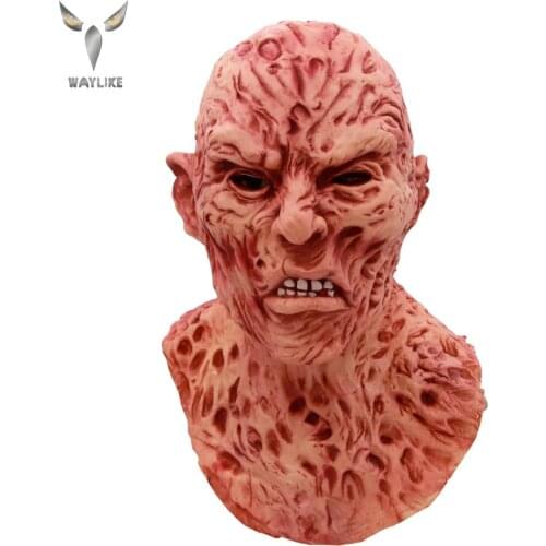 WAYLIKE Halloween Realistic Adult Party Costume Horror Mask Deluxe Freddy Krueger Mask Scary Carnival Cosplay Mask