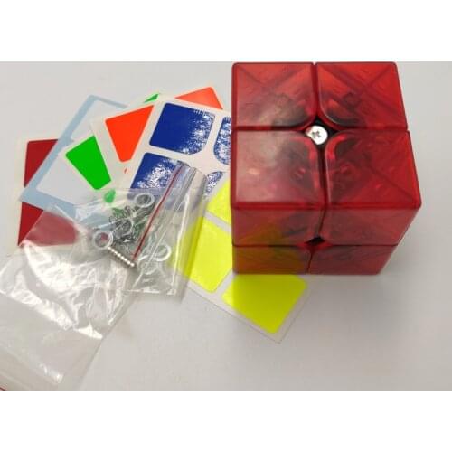 Yongjun MGC 2x2 Magnetic Cube Transparent-yellow/ Transparent-red limited Version Educational Toy