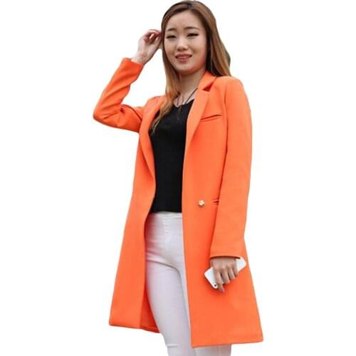 2018 New spring autumn plus size 3XL Women Blazers And Jackets Casual Long Women Suits Solid Female Jacket RE0769