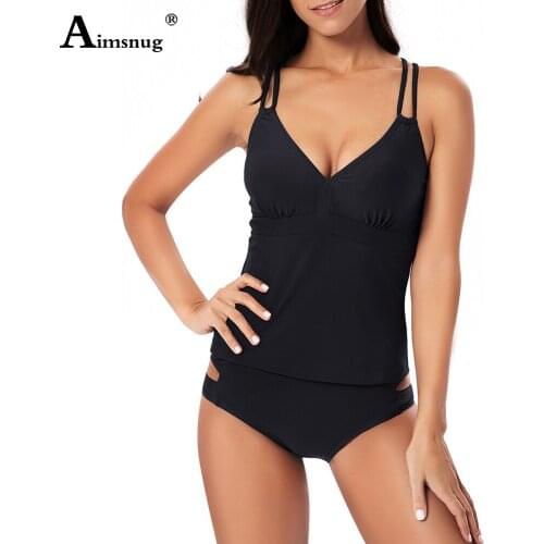 Women Tankini Swimsuit Double Strap Two Pieces Outfits Sexy Womens Clothing 2021 mujer Summer bikinis Swimwear Thong Shirt Sets