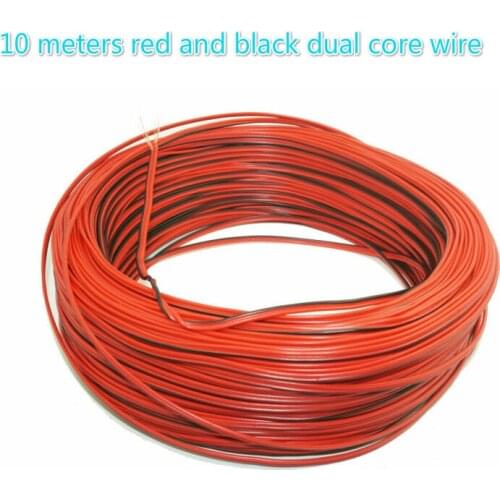 10meters 22AWG red and black dual core wire copper wire LED cable 3528 red and black dual core wire 22AWG insulation