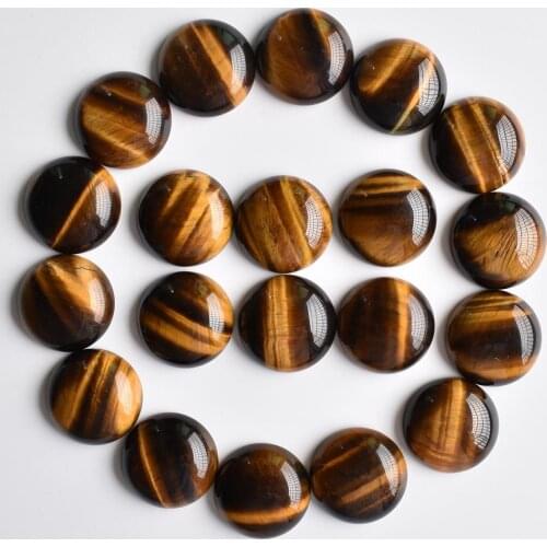 2020 Fashion hot selling good quality natural tiger eye stone round cabochon beads 20mm Wholesale 24pcs/lot free shipping