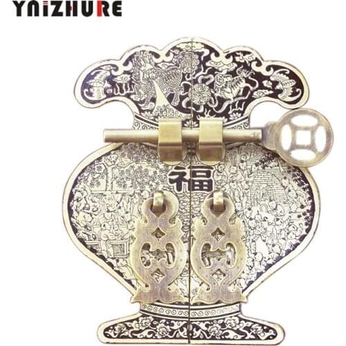 244mm 14mm Chinese Antique Solid Wood Furniture Pure Copper Handle Vase Cabinet Wardrobe Drawer Door Handles Cabinet Knobs