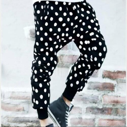 27-44 Non-mainstream Casual Pants Personality Dot Harem Pants Mens Tide Slim Feet Pants Singer Large Size Wave Point Trousers