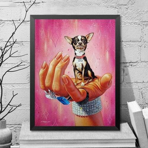 5d diamond painting hand cute dog full square diamond mosaic handicraft 3d diamond embroidery dog living room decoration