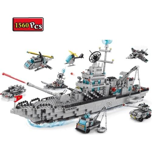 6 in 1 WW2 Military Series World War II Army Warship Sailor MOC Model Building Blocks Toys Gifts